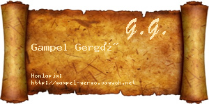 Gampel Gergő névjegykártya